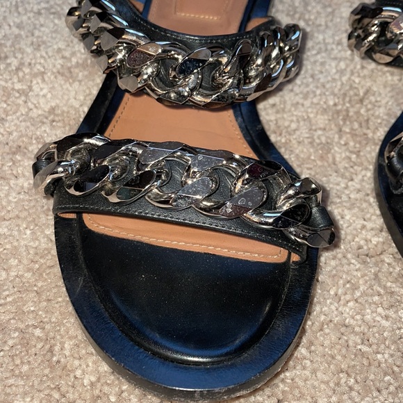 Givenchy Double Chain Leather Sandals - Picture 4 of 6